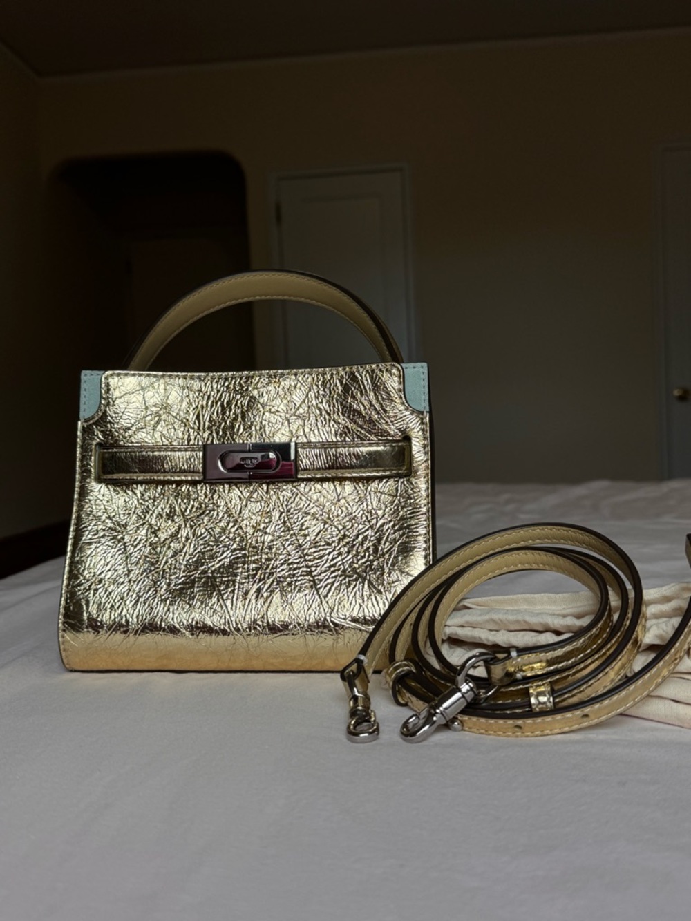 Tory Burch Radziwill Metallic Petite Double Bag - Picture 2 of 11
